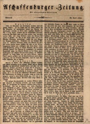 Aschaffenburger Zeitung Mittwoch 10. April 1844