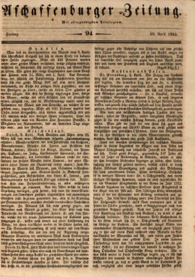 Aschaffenburger Zeitung Freitag 19. April 1844