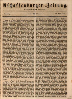 Aschaffenburger Zeitung Samstag 20. April 1844