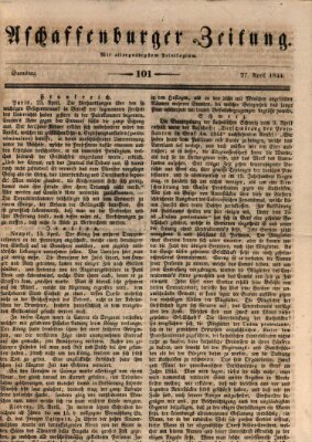 Aschaffenburger Zeitung Samstag 27. April 1844