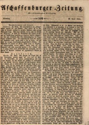 Aschaffenburger Zeitung Sonntag 28. April 1844