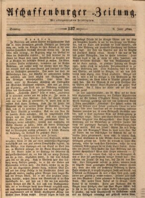 Aschaffenburger Zeitung Sonntag 9. Juni 1844