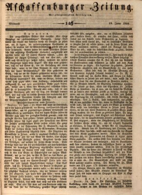 Aschaffenburger Zeitung Mittwoch 19. Juni 1844