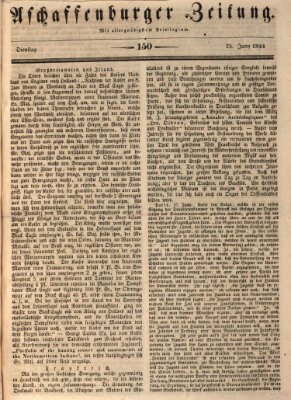 Aschaffenburger Zeitung Dienstag 25. Juni 1844