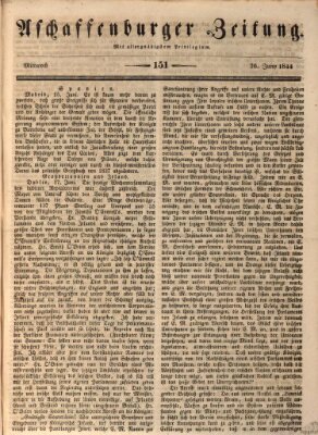 Aschaffenburger Zeitung Mittwoch 26. Juni 1844