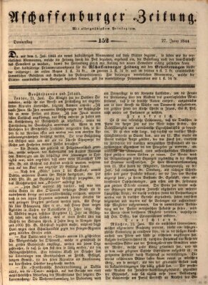 Aschaffenburger Zeitung Donnerstag 27. Juni 1844