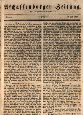 Aschaffenburger Zeitung Sonntag 21. Juli 1844