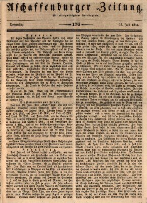 Aschaffenburger Zeitung Donnerstag 25. Juli 1844