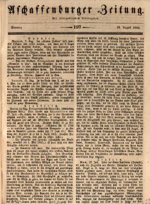 Aschaffenburger Zeitung Sonntag 18. August 1844