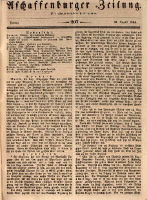 Aschaffenburger Zeitung Freitag 30. August 1844