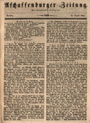 Aschaffenburger Zeitung Samstag 31. August 1844