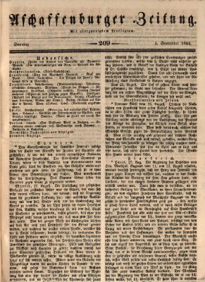 Aschaffenburger Zeitung Sonntag 1. September 1844