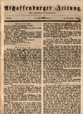 Aschaffenburger Zeitung Freitag 6. September 1844