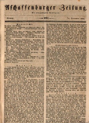 Aschaffenburger Zeitung Sonntag 15. September 1844