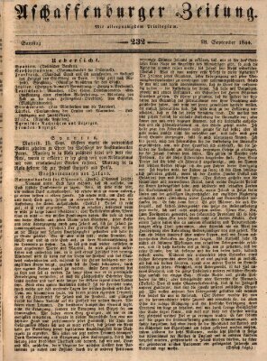 Aschaffenburger Zeitung Samstag 28. September 1844