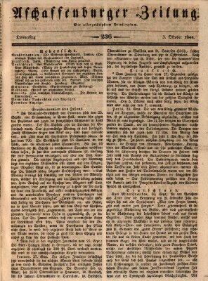 Aschaffenburger Zeitung Donnerstag 3. Oktober 1844