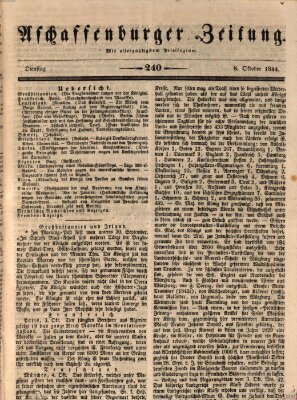 Aschaffenburger Zeitung Dienstag 8. Oktober 1844