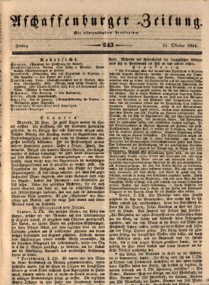 Aschaffenburger Zeitung Freitag 11. Oktober 1844