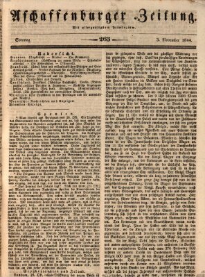 Aschaffenburger Zeitung Sonntag 3. November 1844