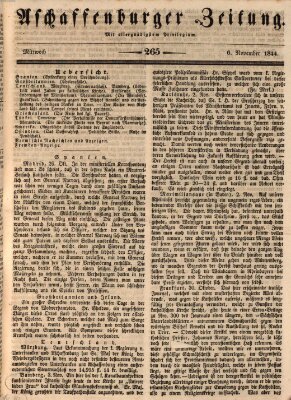Aschaffenburger Zeitung Mittwoch 6. November 1844