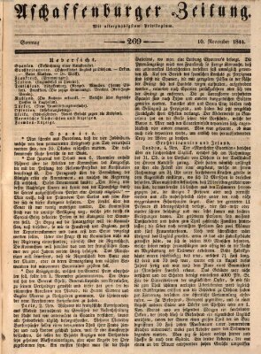 Aschaffenburger Zeitung Sonntag 10. November 1844