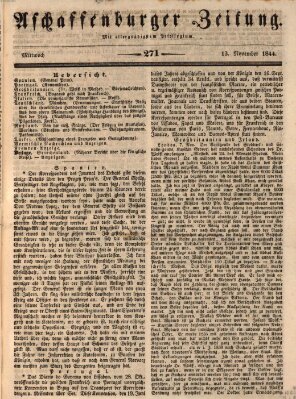 Aschaffenburger Zeitung Mittwoch 13. November 1844