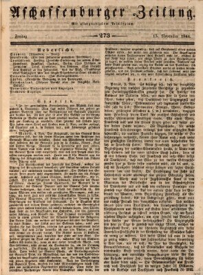 Aschaffenburger Zeitung Freitag 15. November 1844