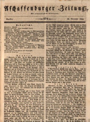 Aschaffenburger Zeitung Samstag 16. November 1844