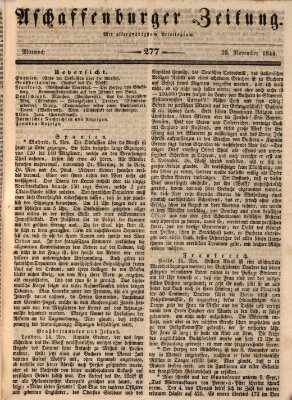Aschaffenburger Zeitung Mittwoch 20. November 1844