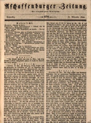 Aschaffenburger Zeitung Donnerstag 21. November 1844