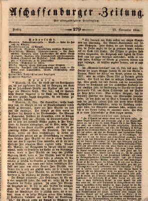 Aschaffenburger Zeitung Freitag 22. November 1844