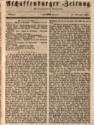 Aschaffenburger Zeitung Mittwoch 27. November 1844