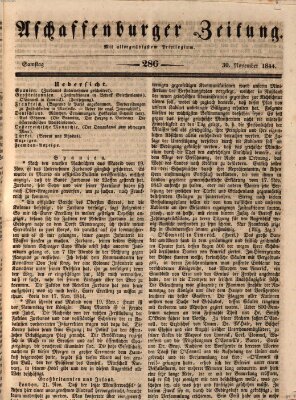 Aschaffenburger Zeitung Samstag 30. November 1844