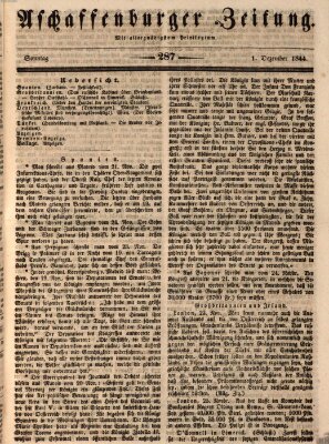 Aschaffenburger Zeitung Sonntag 1. Dezember 1844