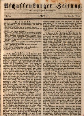 Aschaffenburger Zeitung Freitag 13. Dezember 1844