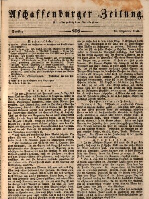 Aschaffenburger Zeitung Samstag 14. Dezember 1844