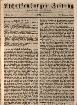 Aschaffenburger Zeitung Donnerstag 19. Dezember 1844