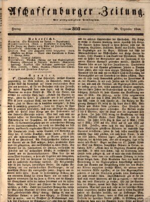 Aschaffenburger Zeitung Freitag 20. Dezember 1844