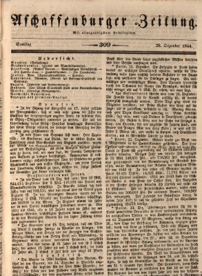 Aschaffenburger Zeitung Samstag 28. Dezember 1844