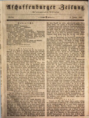 Aschaffenburger Zeitung Freitag 3. Januar 1845