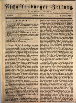 Aschaffenburger Zeitung Mittwoch 8. Januar 1845