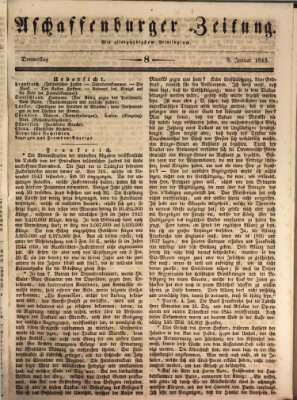 Aschaffenburger Zeitung Donnerstag 9. Januar 1845