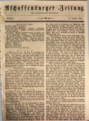 Aschaffenburger Zeitung Samstag 11. Januar 1845