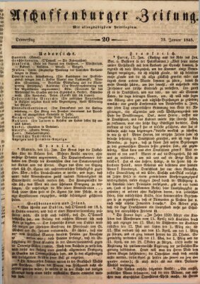 Aschaffenburger Zeitung Donnerstag 23. Januar 1845