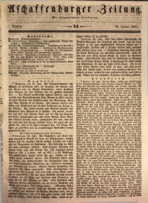 Aschaffenburger Zeitung Dienstag 28. Januar 1845