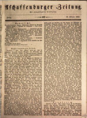 Aschaffenburger Zeitung Freitag 14. Februar 1845