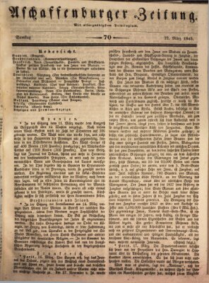 Aschaffenburger Zeitung Samstag 22. März 1845