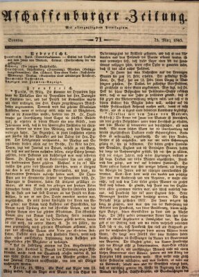 Aschaffenburger Zeitung Sonntag 23. März 1845