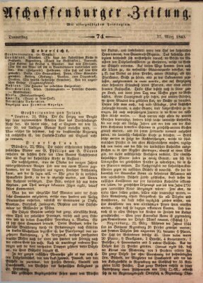 Aschaffenburger Zeitung Donnerstag 27. März 1845