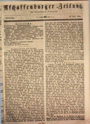 Aschaffenburger Zeitung Donnerstag 10. April 1845